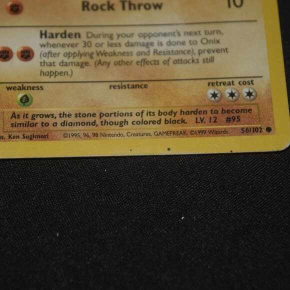 Onix 56/102 Base Set Unlimited 1999 Pokemon Card-LP - Picture 3 of 6